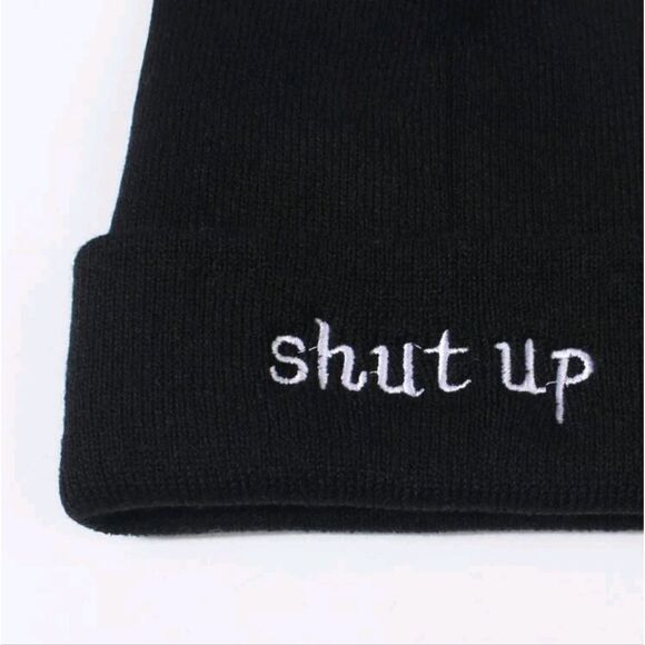 “Shut Up" Embroidered Beanie - Picture 2 of 3